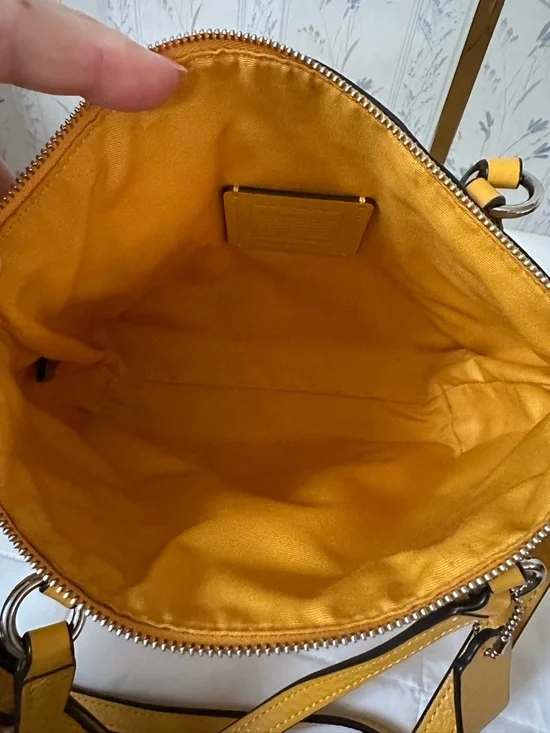 Coach Yellow Pebbled Leather Satchel - Picture 13 of 15